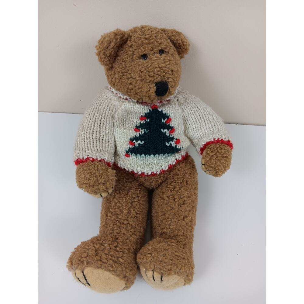 1996 VTG Berkeley DesignsTeddy Bear Plush Christmas Tree Sweater Jointed 12"